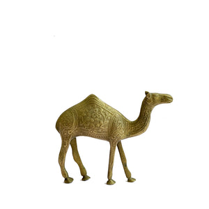Set of Three Large Brass Camels