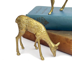 Vintage Brass Deer Pair