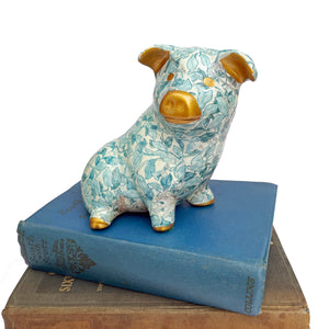 Vintage Decoupage Pig