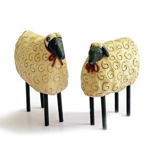 Pair of Pat Olson Sheep Figurines