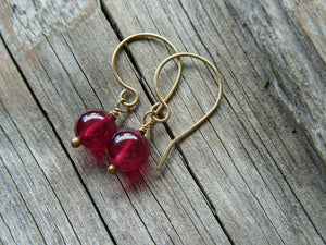 Ruby Earrings in 14k Gold