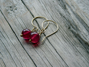 Ruby Earrings in 14k Gold