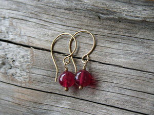 Ruby Earrings in 14k Gold