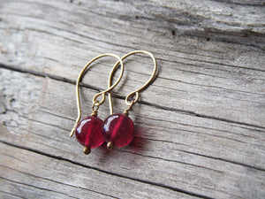 Ruby Earrings in 14k Gold