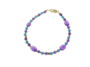 Turquoise and Amethyst Bracelet