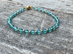 14k Gold Apatite Bracelet