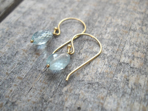 Aquamarine Earrings in Gold Vermeil
