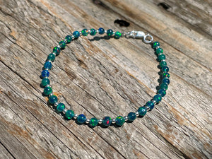 Black Opal Bracelet in Sterling Silver
