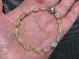 Chunky Opal Bracelet in Sterling Silver