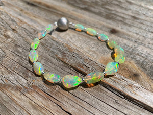 Chunky Opal Bracelet in Sterling Silver