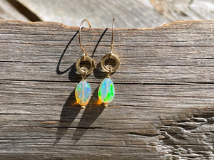 Crystal Opal Earrings in 14k Gold