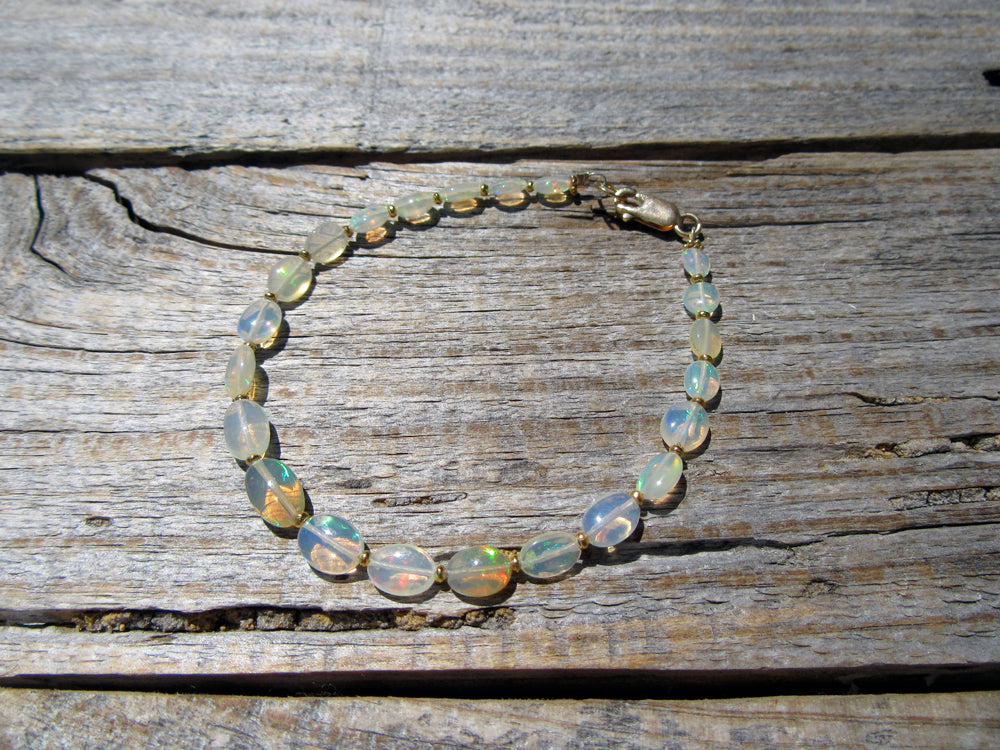 RESERVED - Opal Bead Bracelet