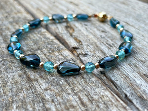 London Blue Topaz and Apatite Bracelet