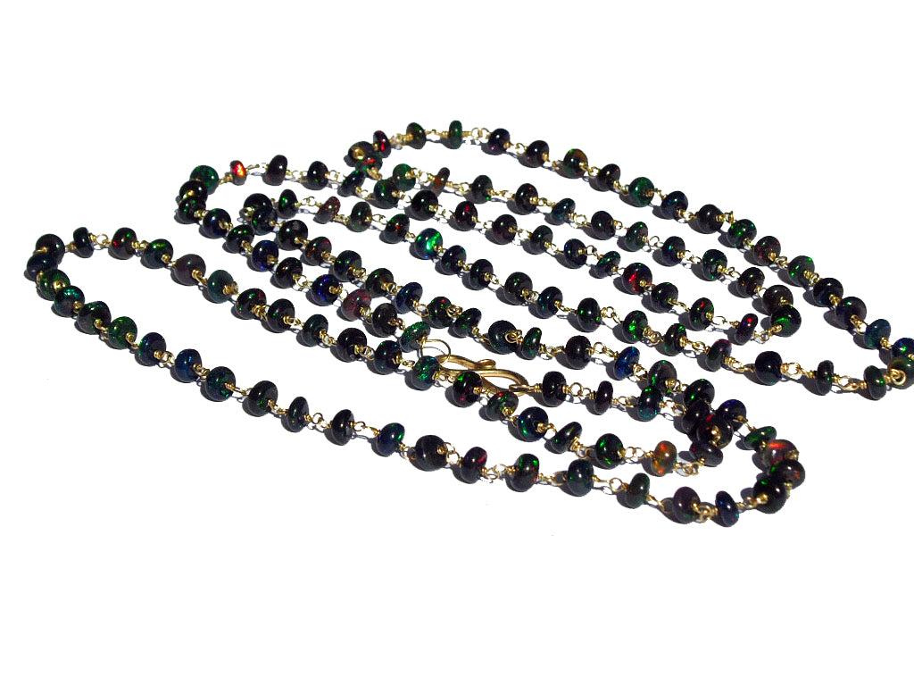 Long Black Opal Necklace