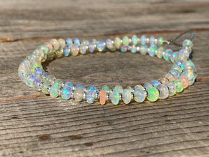 Ethiopian Opal Bead Necklace in Silver