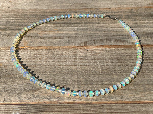 Ethiopian Opal Bead Necklace in Silver