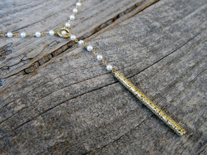 14k Gold Freshwater Pearl Lariat Necklace