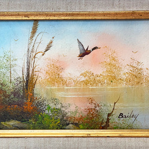 'Mallard in Flight' Original Oil on Canvas