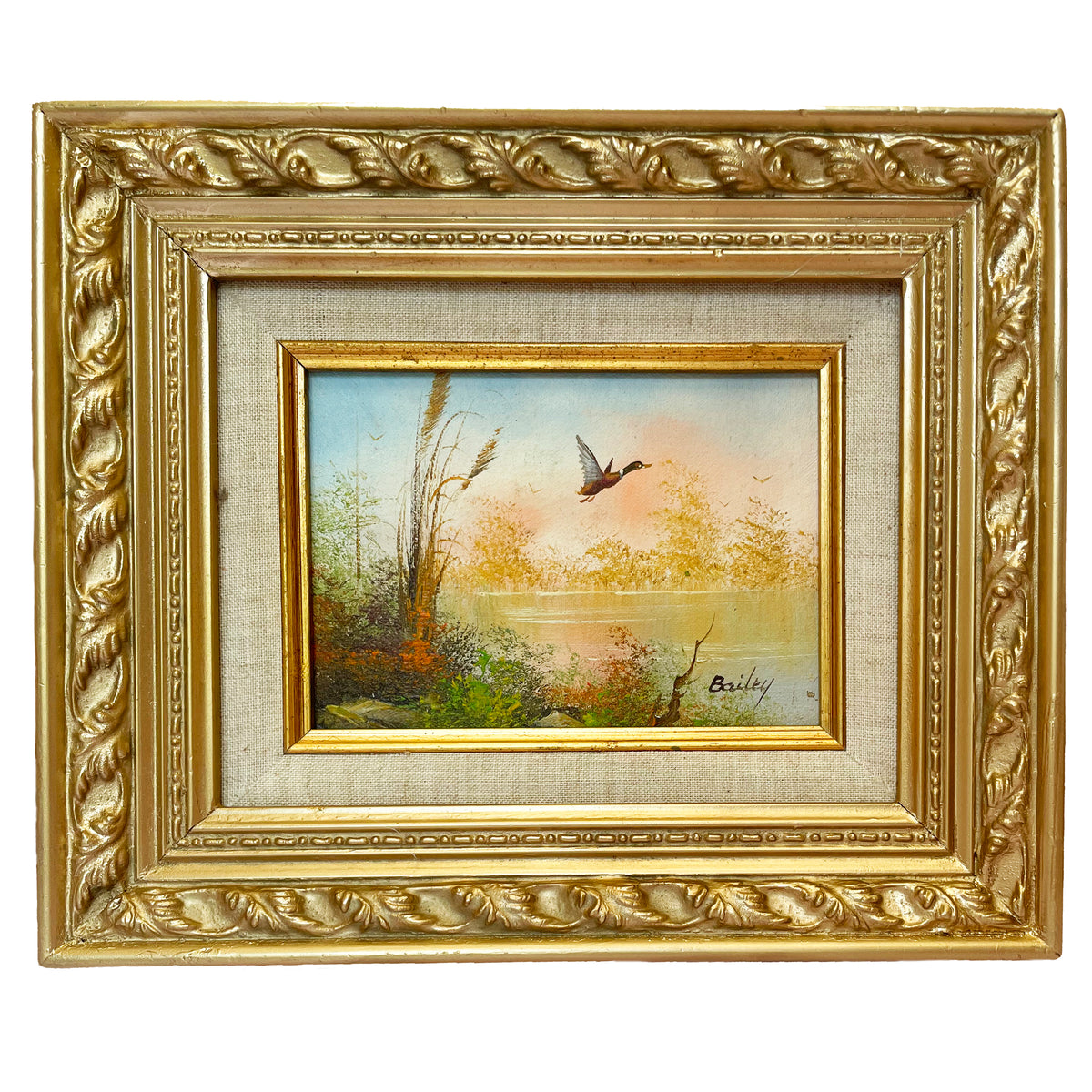 'Mallard in Flight' Original Oil on Canvas