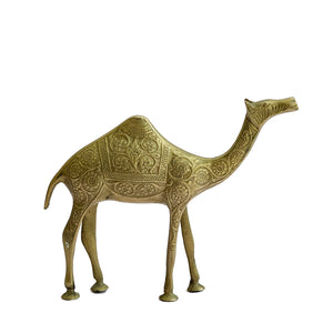 Set of Three Large Brass Camels