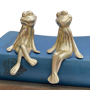 Brass Sitting Frogs