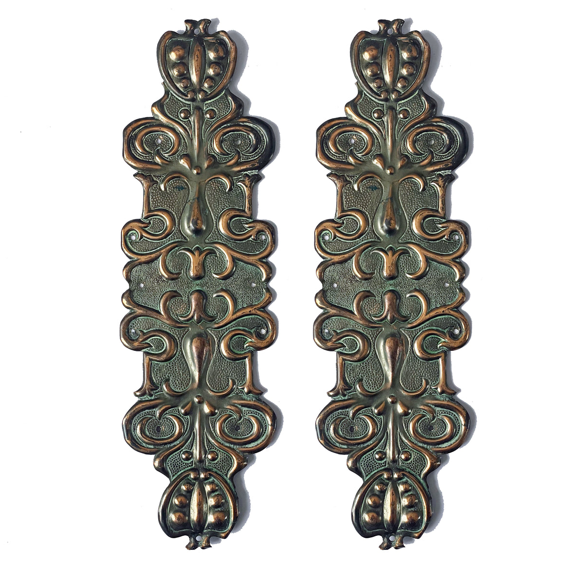 Art Nouveau Copper Door Finger Plates