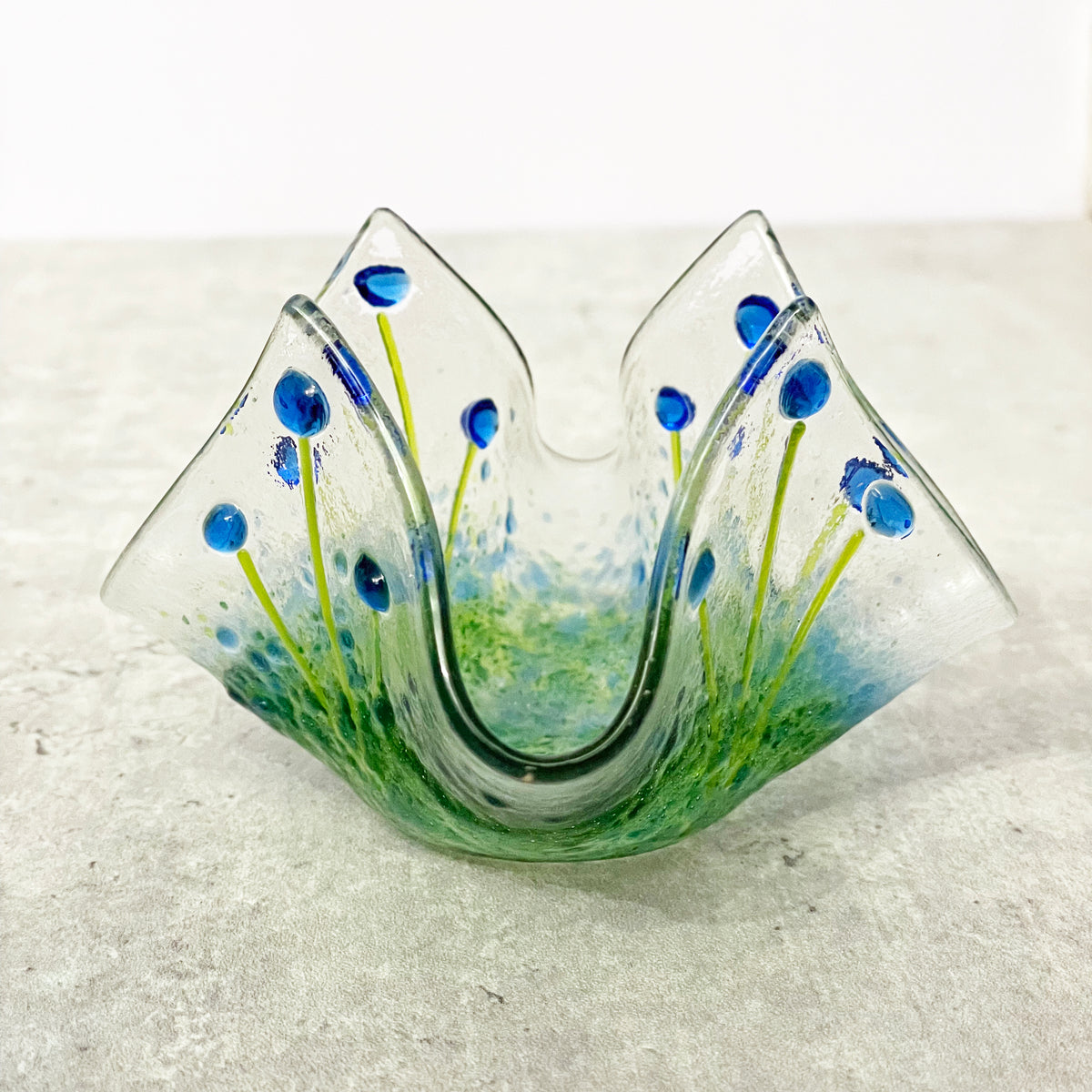 Fused Glass Handkerchief Vase