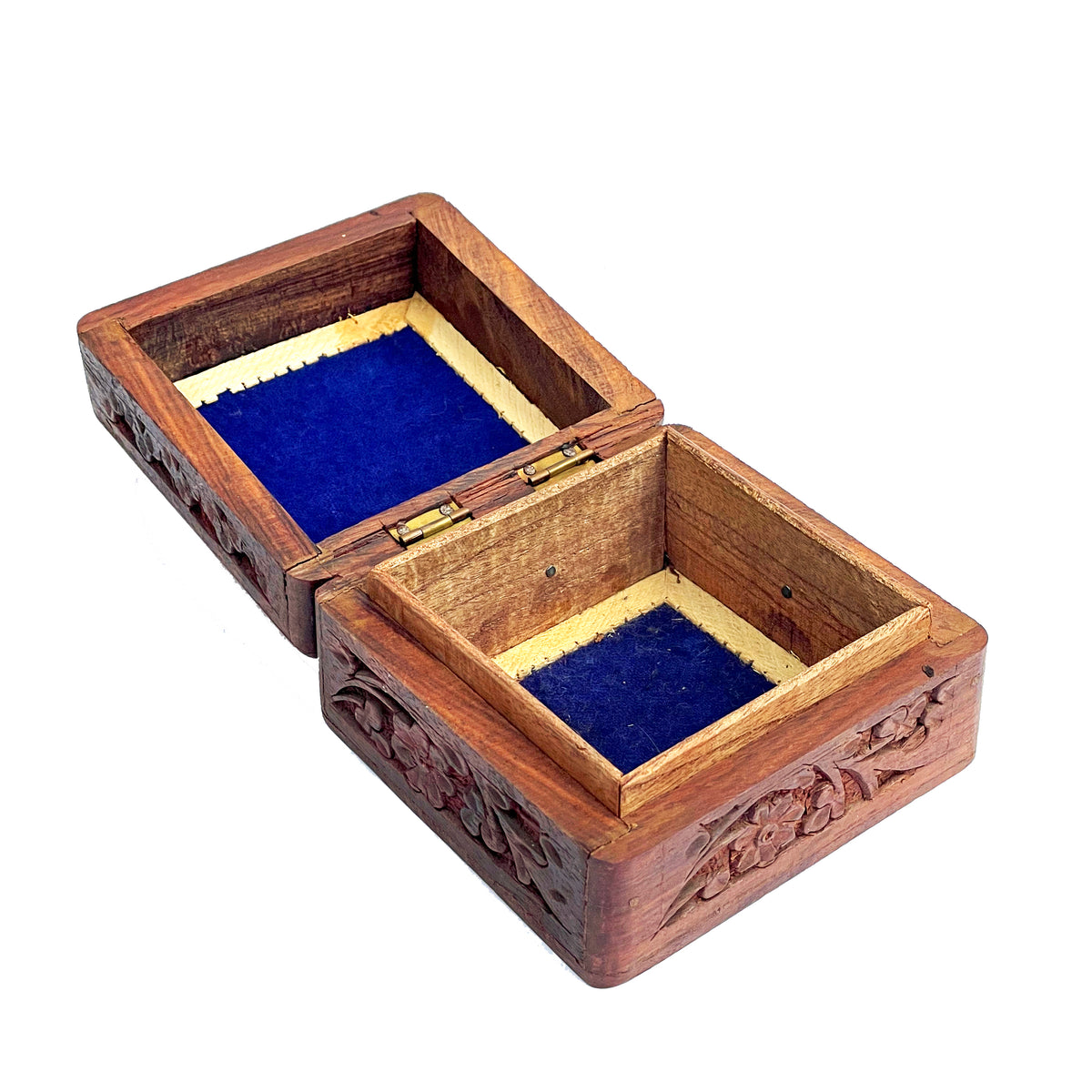 Hand-Carved Wooden Trinket Box