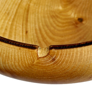 Shallow Round Wooden Pedestal Bowl