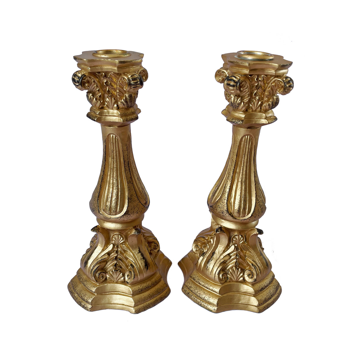 Pair of Ornate Gilt Candlesticks