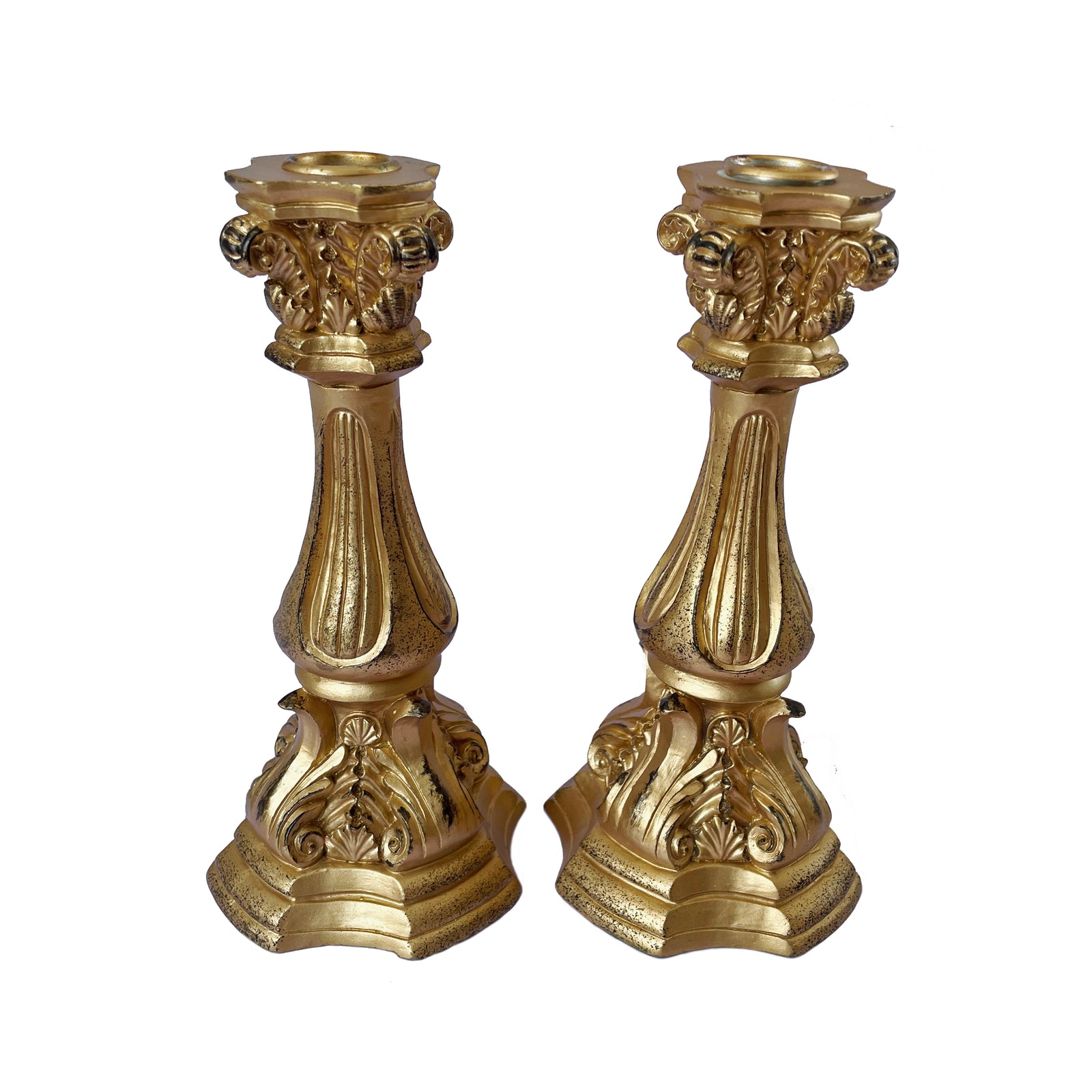 Pair of Ornate Gilt Candlesticks