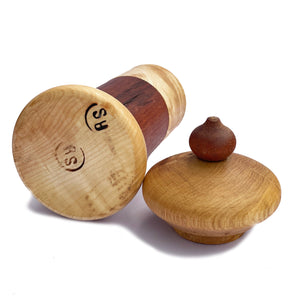 Tall Wooden Vessel With Lid