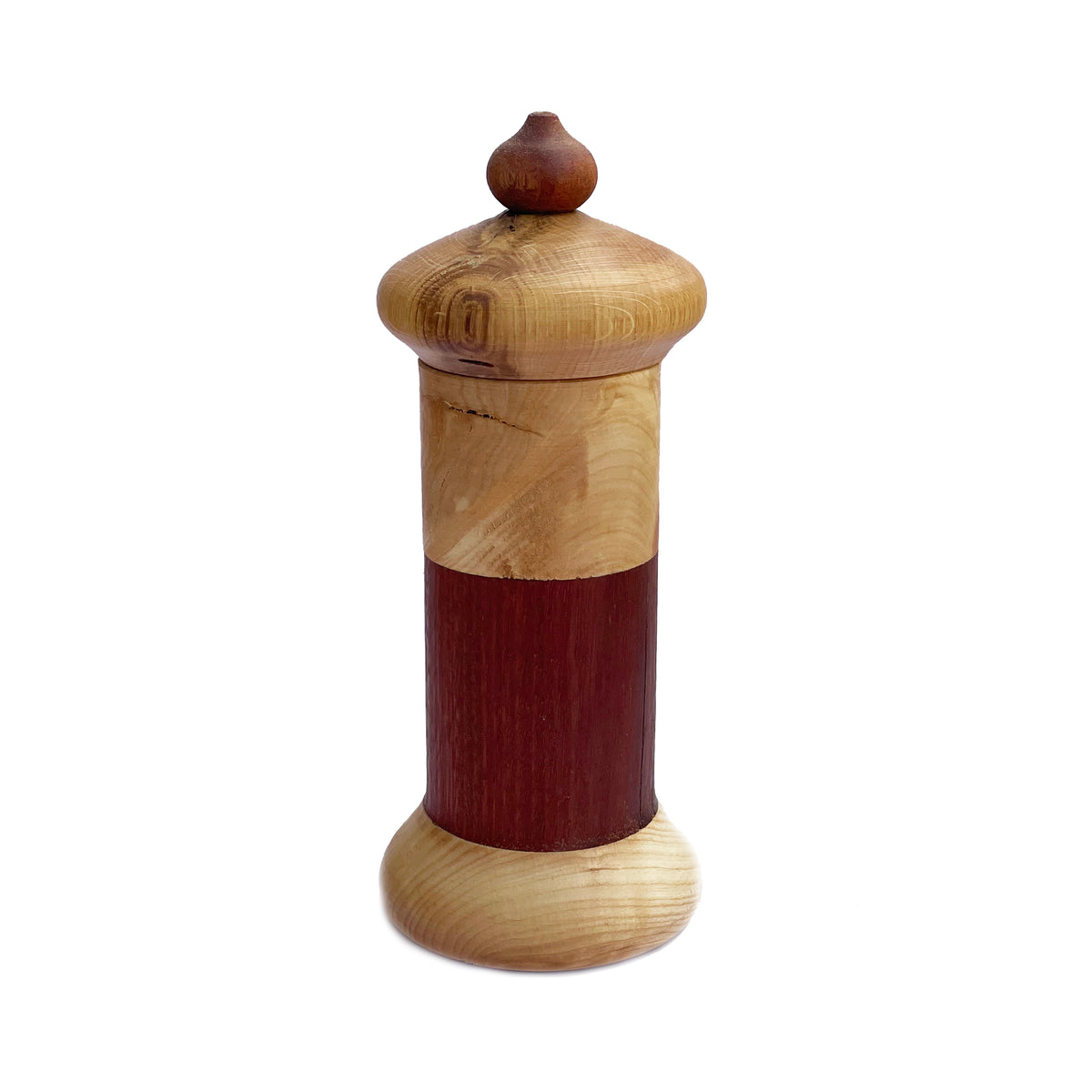 Tall Wooden Vessel With Lid