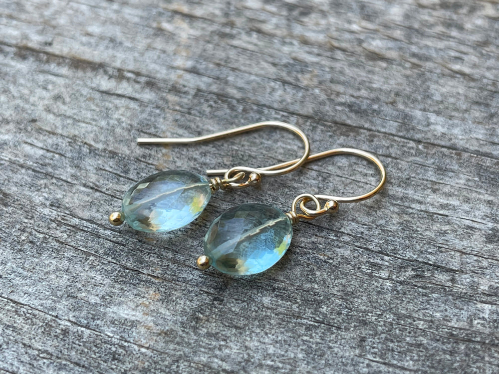 5.12 Carat 14k Gold Aquamarine Earrings