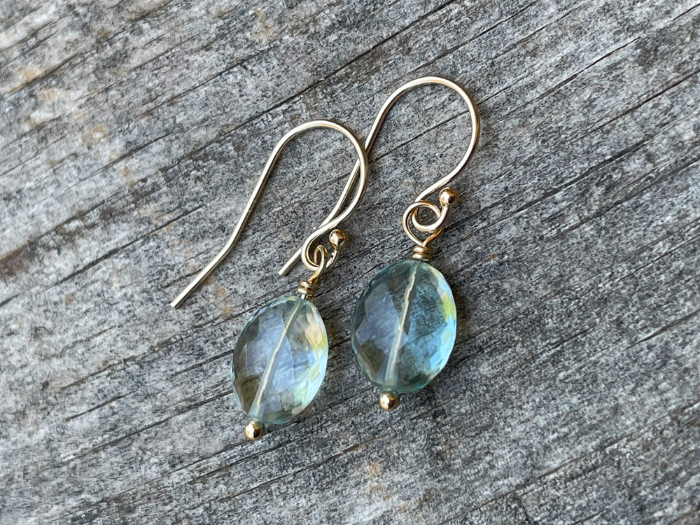 5.12 Carat 14k Gold Aquamarine Earrings