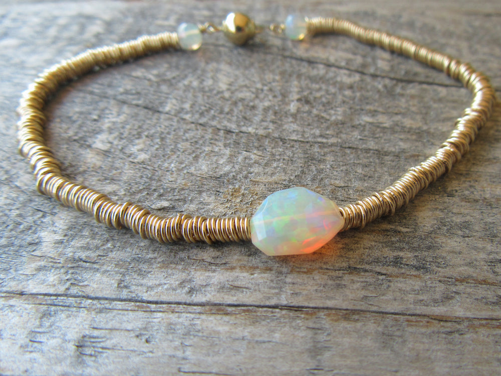 14k Gold Opal Ripples Bracelet