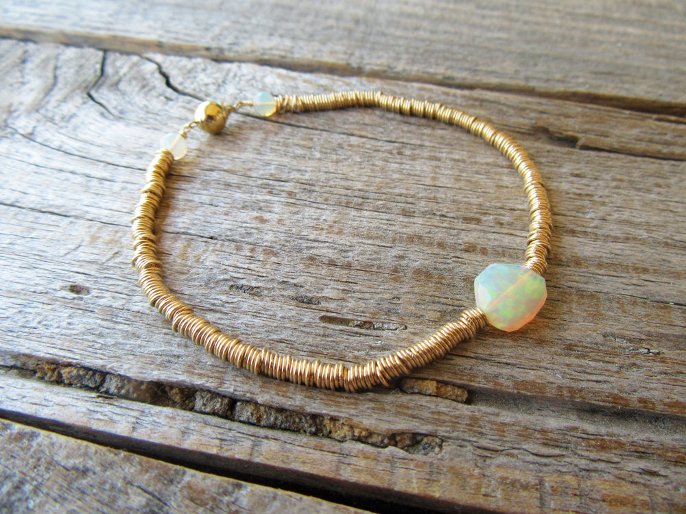 14k Gold Opal Ripples Bracelet