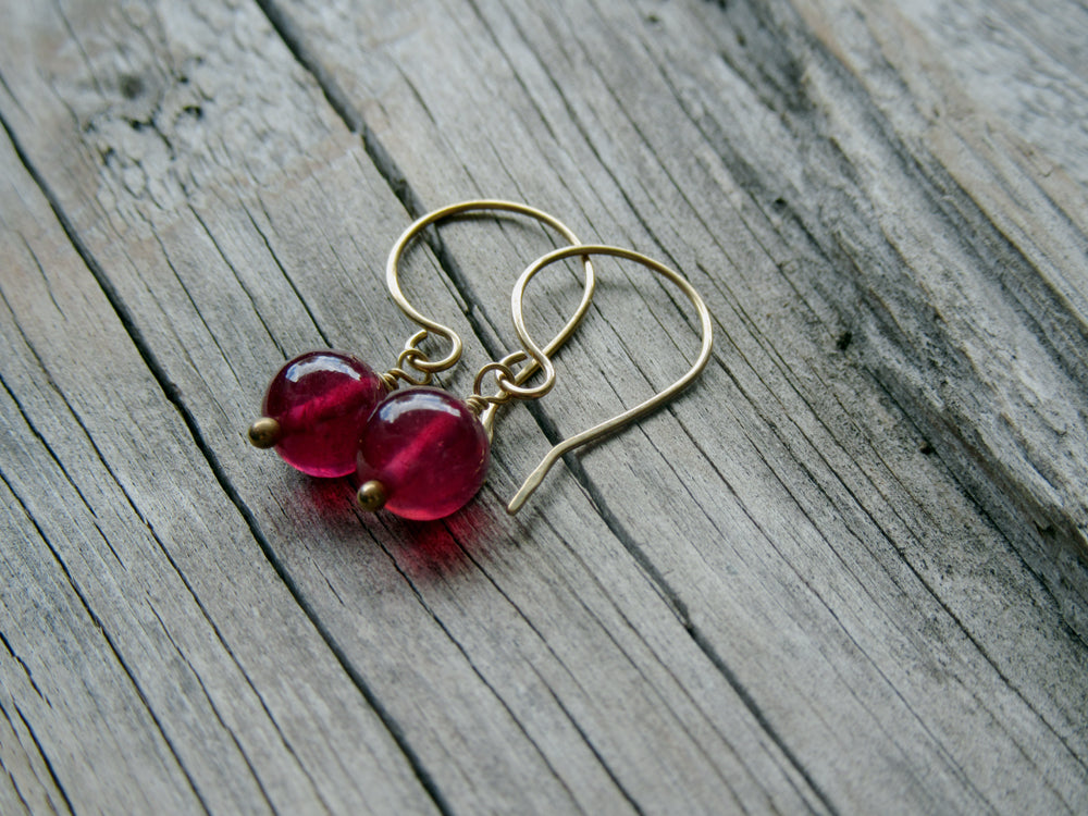 Ruby Earrings in 14k Gold