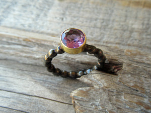Amethyst Black and Gold Ring