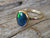 14k Gold Black Honeycomb Opal Ring