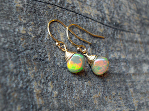 1.63 Carat Black Opal Earrings