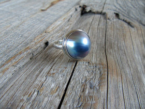 Blue Mabe Pearl Ring