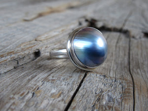 Blue Mabe Pearl Ring