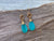 10.86 Carat Blue Peruvian Opal Earrings in 14k Gold