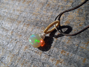 Crystal Fire Opal Pendant