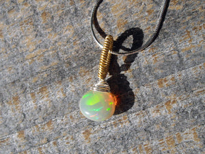 Crystal Fire Opal Pendant