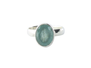 Oval Faceted Aquamarine Ring
