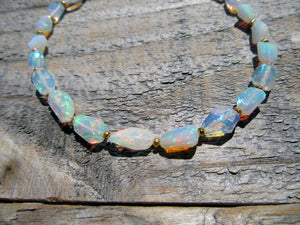 Faceted Opal Bead Bracelet