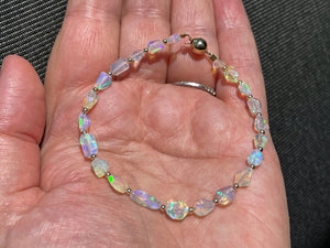 Faceted Opal Bracelet in 14k Gold