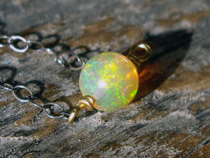 Long Fire Opal Necklace
